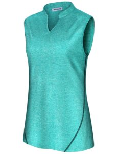 vldnery womens polo apparel tops moisture wicking athletic workout plus size sleeveless tops green (3xl)