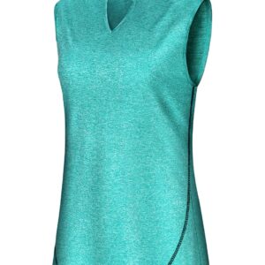 Vldnery Womens Polo Apparel Tops Moisture Wicking Athletic Workout Plus Size Sleeveless Tops Green (3XL)