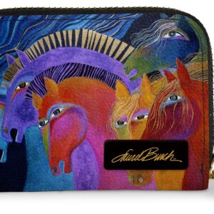 Monarque RFID Secure Armored Zipper Wallet by Laurel Burch (Wild Horses of Fire)