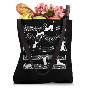 The Cat And Musical Note Instrumental Sounds Music Tote Bag