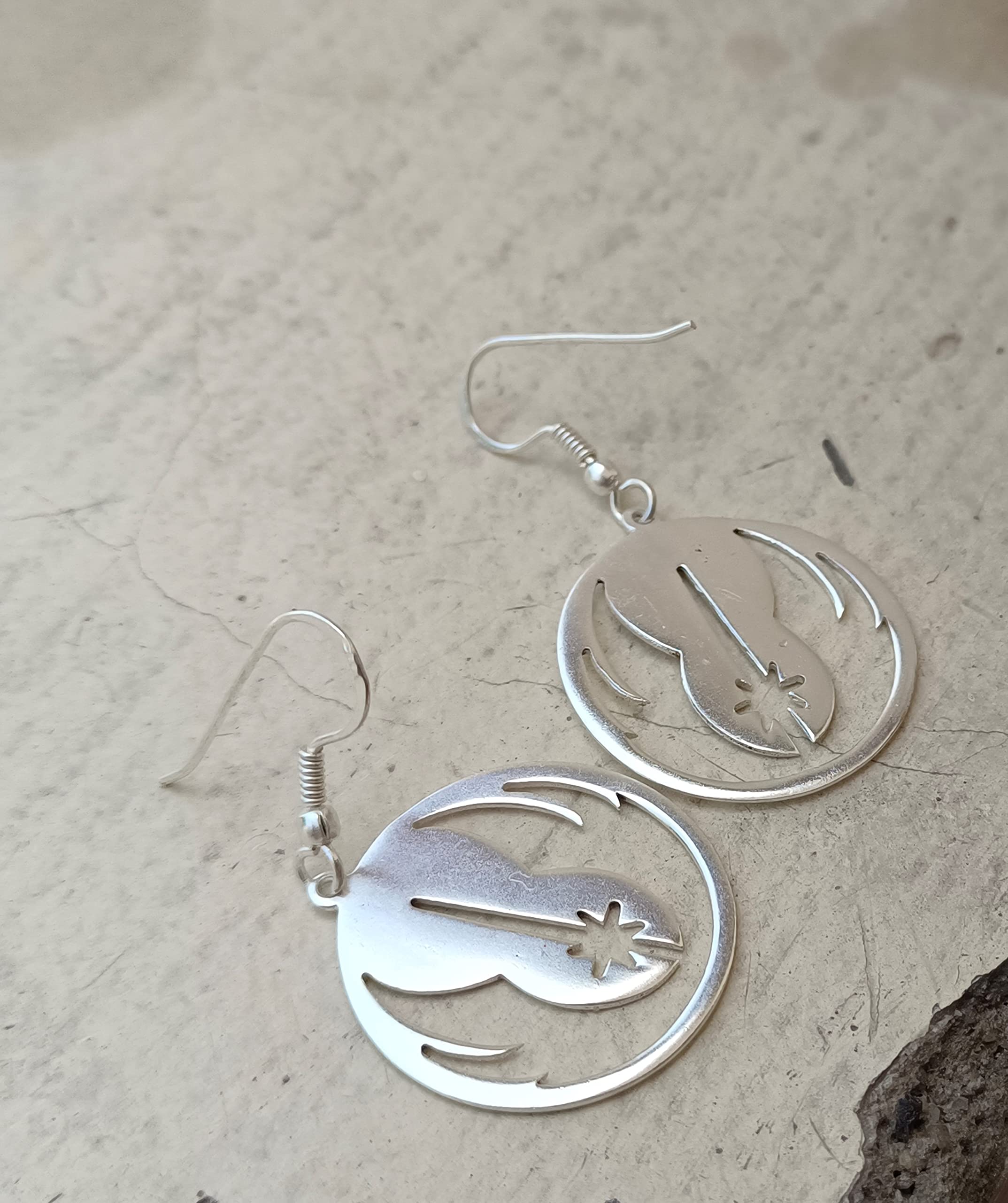 Rebel Alliance Jedi Order Earrings For Women Lightweight Dangle 925 Silver Earrings Hoop Trendy Jewelry Fashionable Fishhook Galactic Accessory Ideal Gift