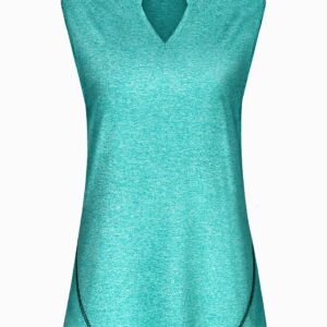 Vldnery Womens Polo Apparel Tops Moisture Wicking Athletic Workout Plus Size Sleeveless Tops Green (3XL)