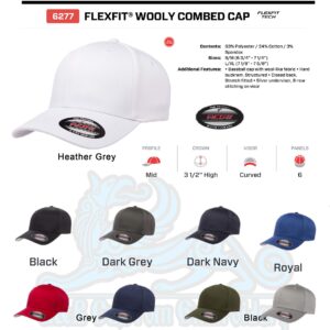 Custom Embroidered Flex Fitted hat. Flex Fitted 6277/6477. Place Your Own Logo or Design (L/XL, Black)