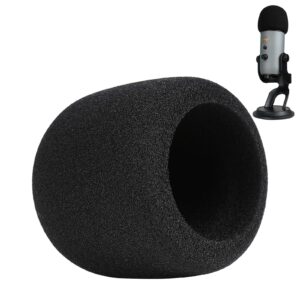 phantaccy pop filter/windscreen for blue yeti and yeti pro microphones, foam mic cover for filtering plosives and hissing noise