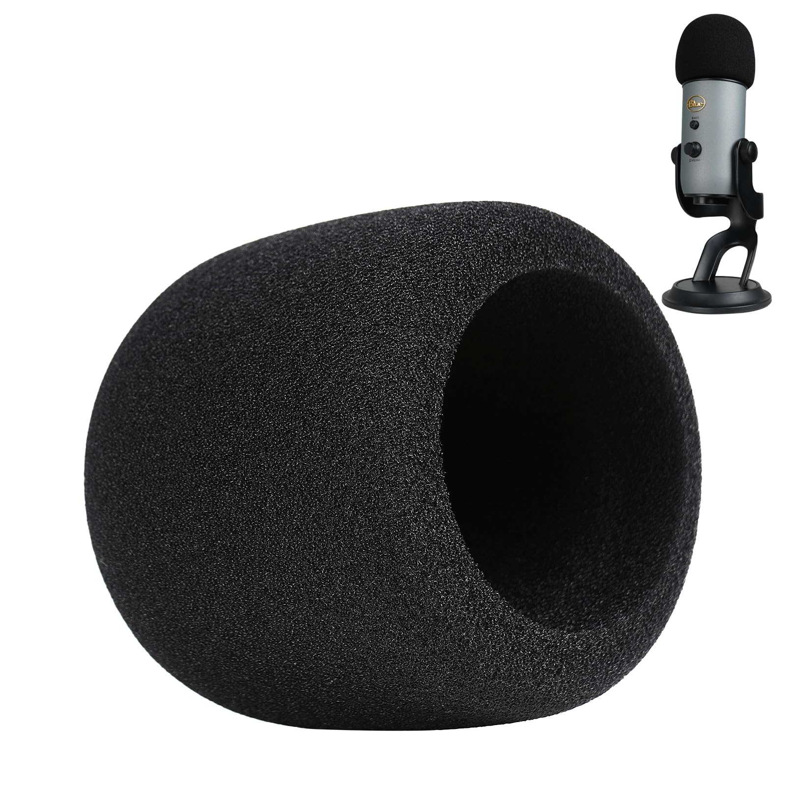 PhantAccy Pop Filter/Windscreen for Blue Yeti and Yeti Pro Microphones, Foam Mic Cover for Filtering Plosives and Hissing Noise