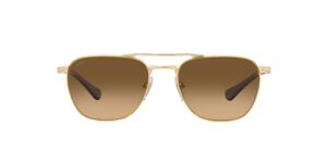 persol po2494s square sunglasses, gold/brown gradient polarized, 53 mm