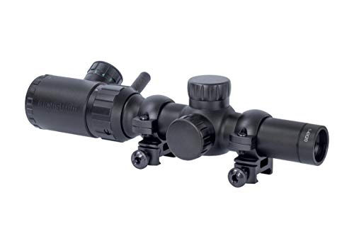 Monstrum 1-4x20 Rifle Scope | Monstrum Picatinny Scope Rings with Integrated Level Bubble | Bundle