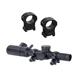 monstrum 1-4x20 rifle scope | monstrum picatinny scope rings with integrated level bubble | bundle