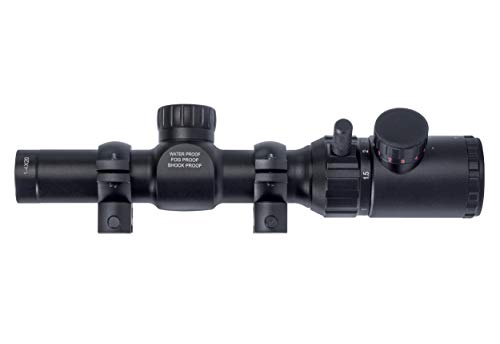 Monstrum 1-4x20 Rifle Scope | Monstrum Picatinny Scope Rings with Integrated Level Bubble | Bundle