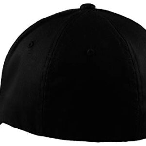 Custom Embroidered Flex Baseball hat. Flex Baseball 6277/6477 Baseball Cap. Place Your Own Logo or Design (L/XL, Black)