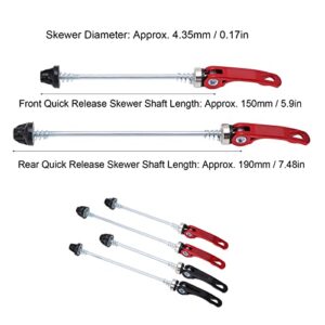 Bike Wheel Hub Front and Rear Skewers, Accessories Quick Release Lock Skewers Universal Heavy Duty for Road Bike(Red)