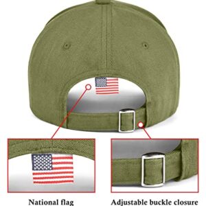 KIRAAT 3 Pack American Flag Baseball Cap Unisex,Low Profile USA Plain Dad Hat for Men＆Women (Black＆Grey＆Green)