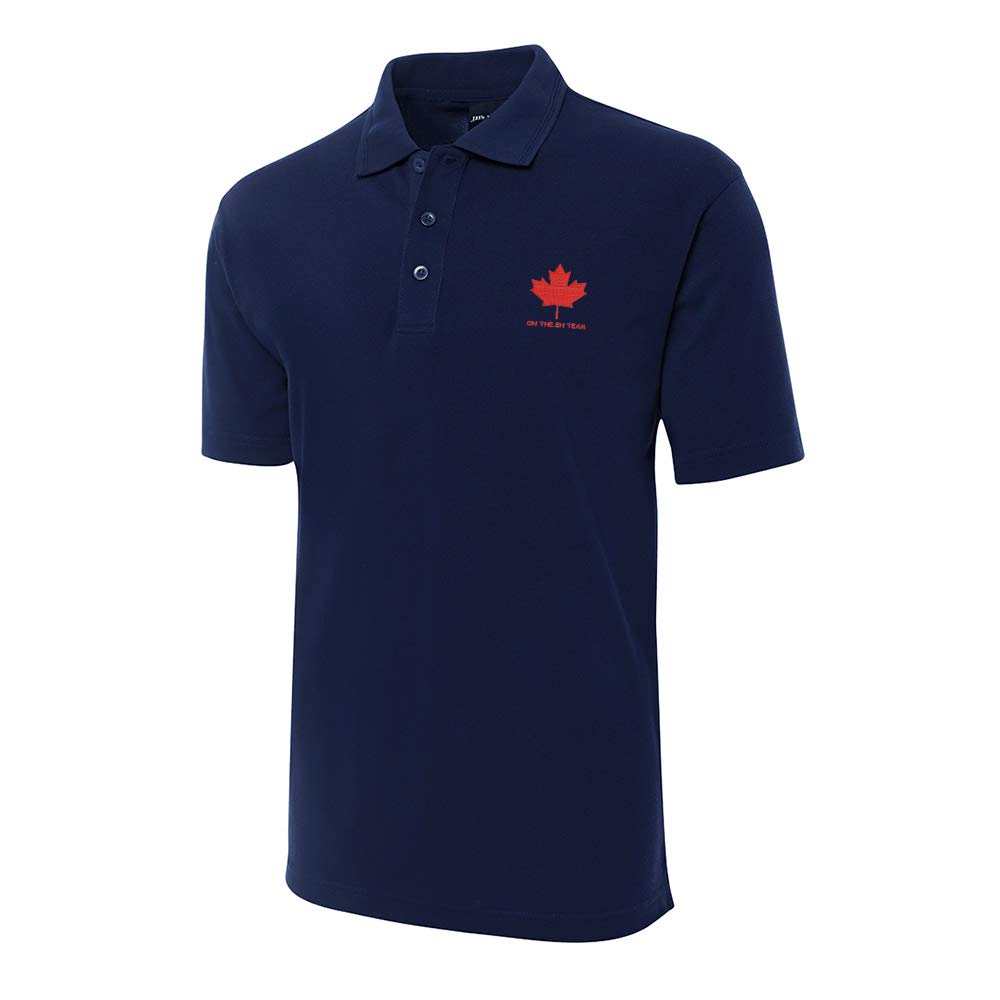 FANNOO Men's Polo Shirts Maple Leaf Embroidery Short Sleeve Regular-Fit Advantage Performance Shirts