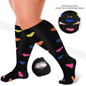 Diu Life 3 Pairs Plus Size Compression Socks for Women and Men Wide Calf Extra Knee High Support for Circulation