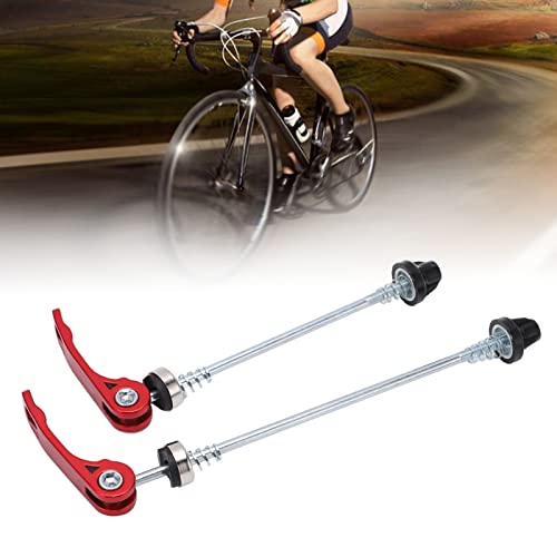 Bike Wheel Hub Front and Rear Skewers, Accessories Quick Release Lock Skewers Universal Heavy Duty for Road Bike(Red)