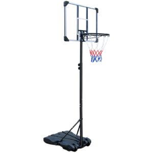 haokang portable basketball hoop height-ajustable stand 28 inch background with wheels system for teenager indoor outdoor, black