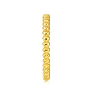 CHOW SANG SANG Let's Play 999 24K Solid Gold Stackable Heart-shaped beads Ring for Women 92295R (Our Size 17 / US 7.75)