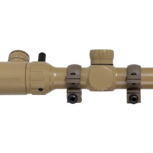 Monstrum 1-4x20 Rifle Scope | Flat Dark Earth | Monstrum Picatinny Scope Rings with Integrated Level Bubble | Bundle