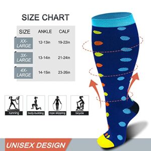 Diu Life 3 Pairs Plus Size Compression Socks for Women and Men Wide Calf Extra Knee High Support for Circulation