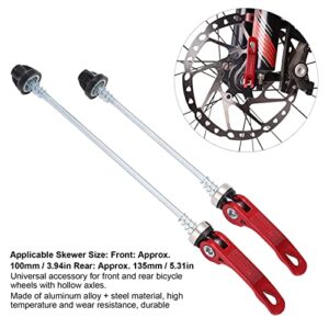 Bike Wheel Hub Front and Rear Skewers, Accessories Quick Release Lock Skewers Universal Heavy Duty for Road Bike(Red)