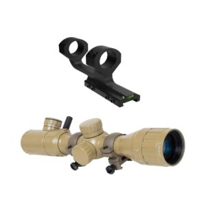 monstrum 3-9x32 ao rifle scope | flat dark earth | moonstrum offset scope mount with integrated level bubble | bundle