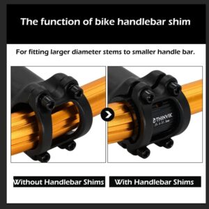 Thinvik Bike Handlebar Shim 25.4 to 31.8 mm/ 31.8-35 mm Aluminum Alloy Bicycle Handlebar Conversion Shims Adapter for MTB Mountain Bike Cycling - 1 Pair 31.8-35 mm