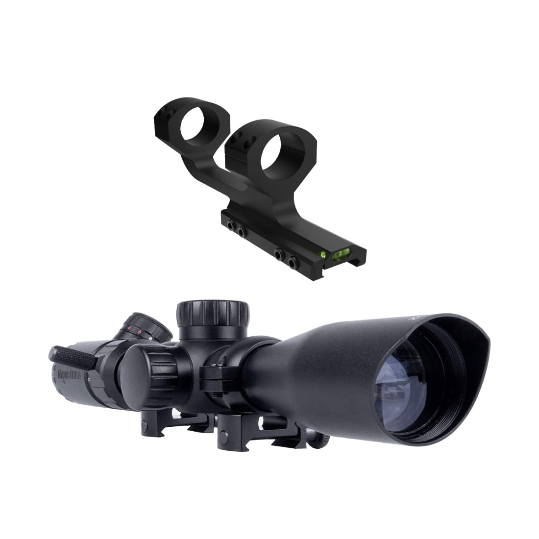 Monstrum 3-9x32 Rifle Scope | Moonstrum Offset Scope Mount with Integrated Level Bubble | Bundle