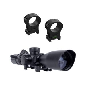 Monstrum 3-9x32 Rifle Scope | Monstrum Picatinny Scope Rings with Integrated Level Bubble | Bundle