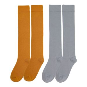 zooboo cotton buddha monks socks - two pairs of elastic meditation socks, shaolin taiji wudang taoist socks (yellow+gray 37-42)