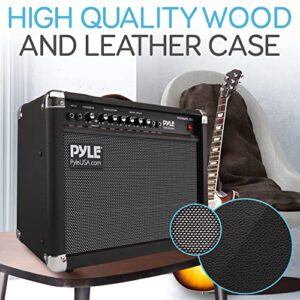 PyleUsa Portable Electric Guitar Amplifier,40 Watt Power,Two 6” & 8” High-Definition Speaker Cones, Bass, Dual Inputs, Overdrive,Digital Delay, Amp Control Volume, EQ for Beginner and Advance Practice