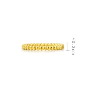 CHOW SANG SANG Let's Play 999 24K Solid Gold Stackable Heart-shaped beads Ring for Women 92295R (Our Size 17 / US 7.75)