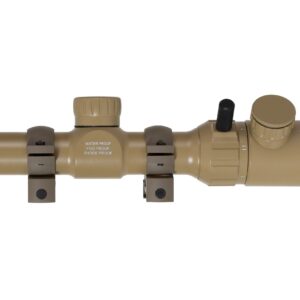 Monstrum 1-4x20 Rifle Scope | Flat Dark Earth | Monstrum Picatinny Scope Rings with Integrated Level Bubble | Bundle