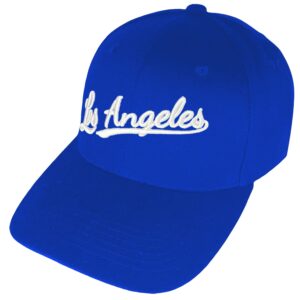 Los Angeles Big 3D Embroidery Adjustable Fit Hat Baseball Cap - Blue OneSize