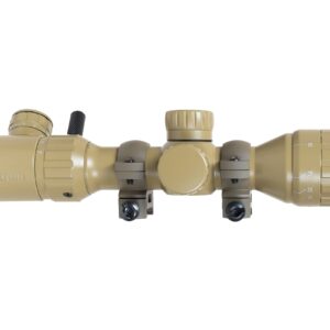 Monstrum 2-7x32 AO Rifle Scope | Flat Dark Earth | Monstrum Picatinny Scope Rings with Integrated Level Bubble | Bundle