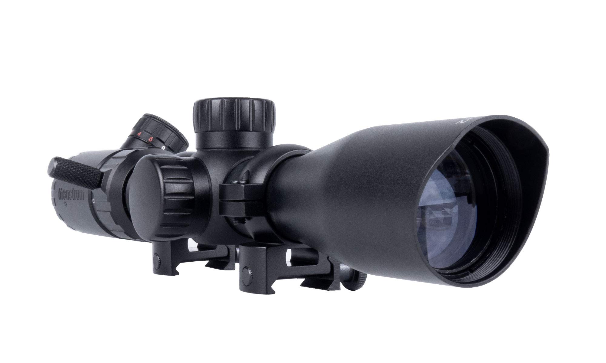 Monstrum 3-9x32 Rifle Scope | Moonstrum Offset Scope Mount with Integrated Level Bubble | Bundle