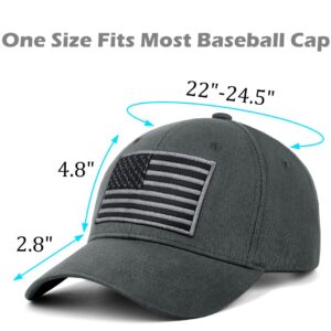 LCZTN 2 Pack American Flag Baseball Cap for Men Women,Low Profile USA Plain Dad Hat (Grey＆Khaki)