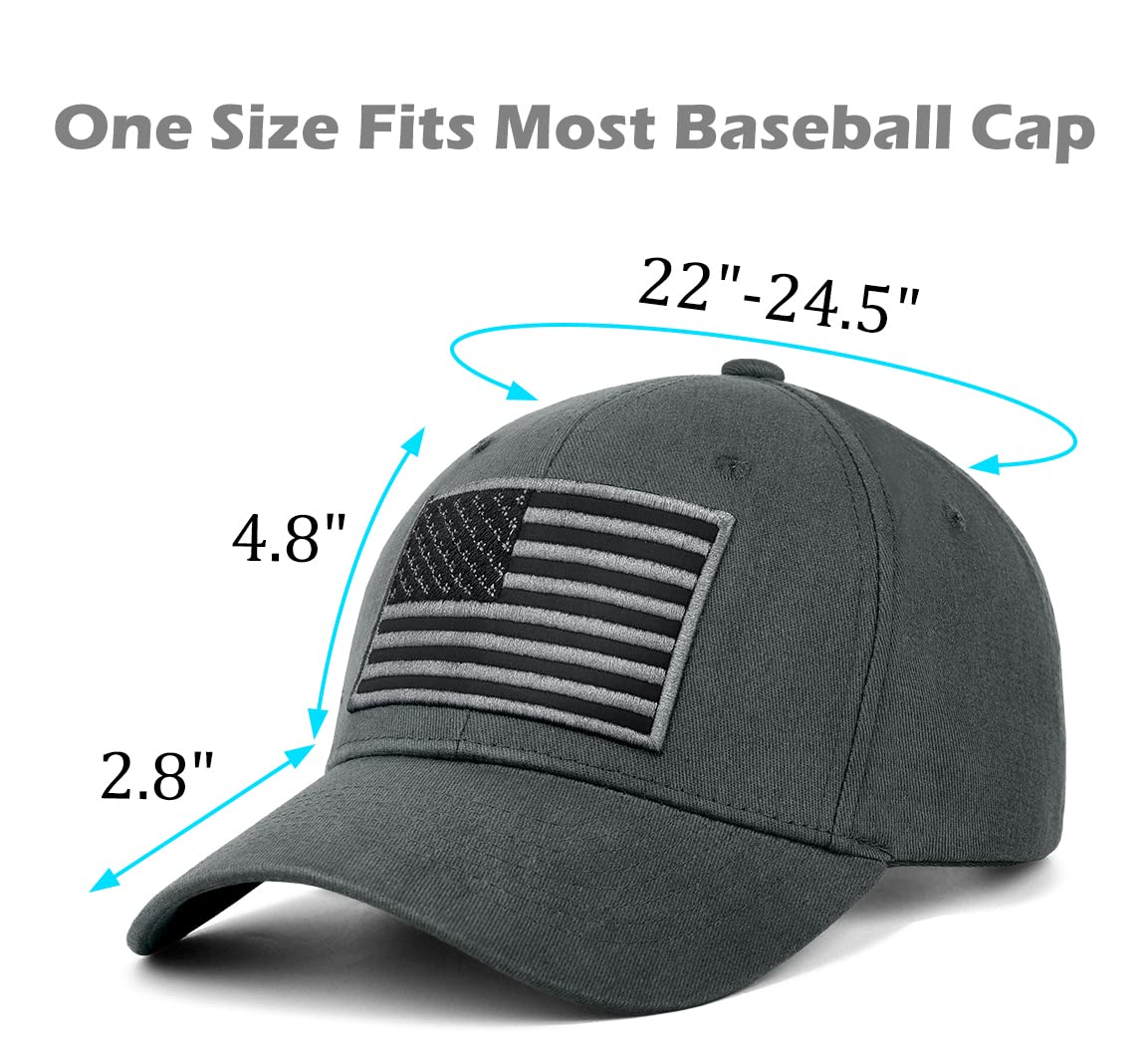 LCZTN 2 Pack American Flag Baseball Cap for Men Women,Low Profile USA Plain Dad Hat (Grey＆Khaki)