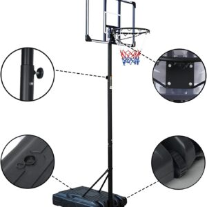 HooKung Portable Basketball Hoops & Goals 35.4 Inch Backboard Basketball System Height Adjustable 6.2ft -8.5ft for Adult Teenagers Indoor Outdoor Use