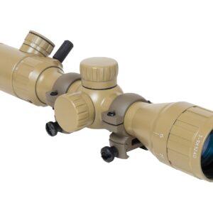 Monstrum 3-9x32 AO Rifle Scope | Flat Dark Earth | Monstrum Picatinny Scope Rings with Integrated Level Bubble | Bundle