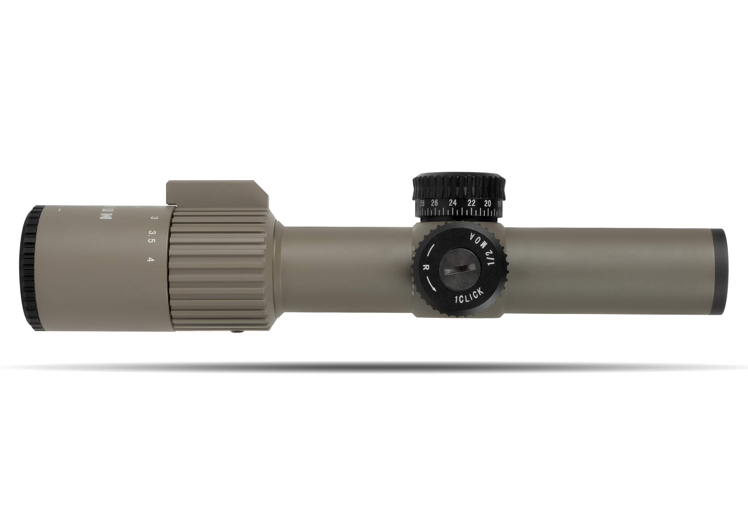 Monstrum Alpha Series 1-4x24 FFP Rifle Scope | Flat Dark Earth | Monstrum Scope Mount with 45 Degree Offset Picatinny Rail Mount | Bundle