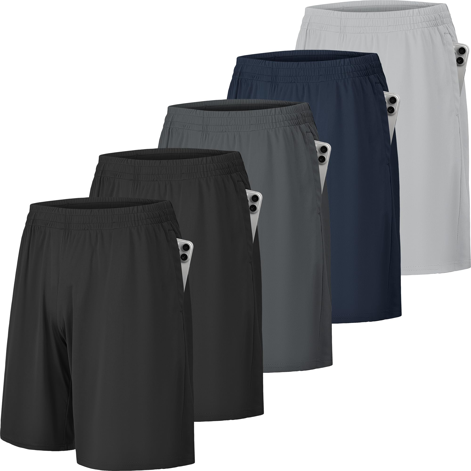 CE' CERDR Mens Athletic Workout Shorts with Pockets and Elastic Waistband Quick Dry Activewear