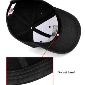 KIRAAT 3 Pack American Flag Baseball Cap Unisex,Low Profile USA Plain Dad Hat for Men＆Women (Black＆Grey＆Khaki)