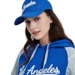 Los Angeles Big 3D Embroidery Adjustable Fit Hat Baseball Cap - Blue OneSize