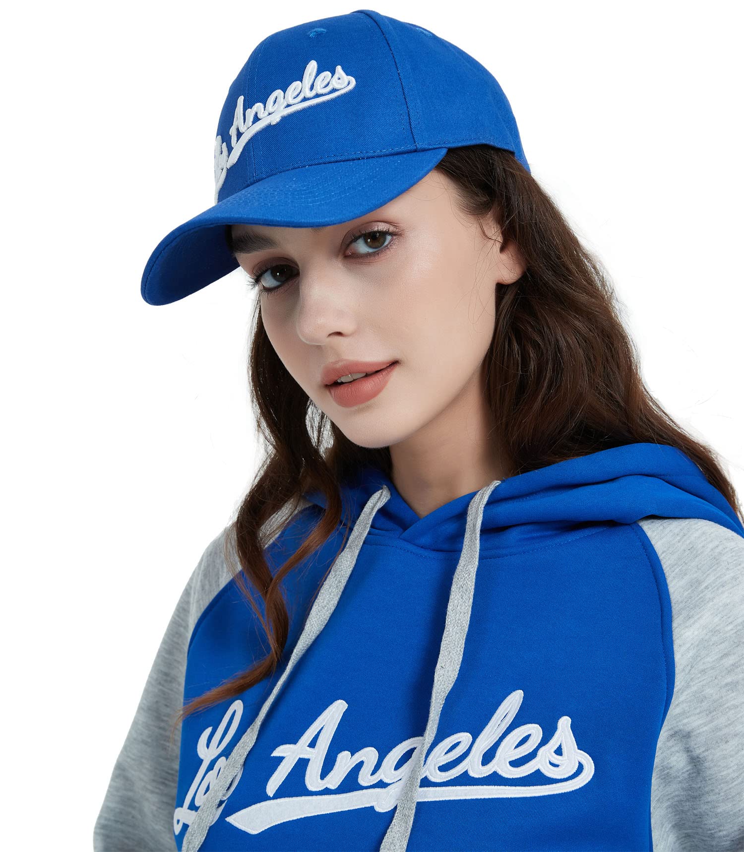 Los Angeles Big 3D Embroidery Adjustable Fit Hat Baseball Cap - Blue OneSize