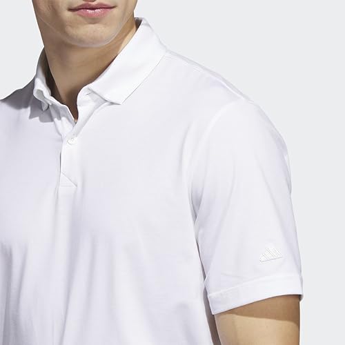 adidas Men's Go-to Golf Polo Shirt, White Melange, X-Large