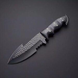 handmade carbon steel black coated hunk knife 14'' cemexa a019