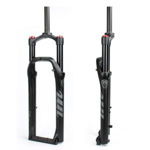 Snow Bike Fat Fork 26Inch Air Gas Fork Aluminum Alloy Spread 135MM 1-1/8" Steering Tube Compatible with 26X4.0 Fat Bike, E-Bike, Beach Bike