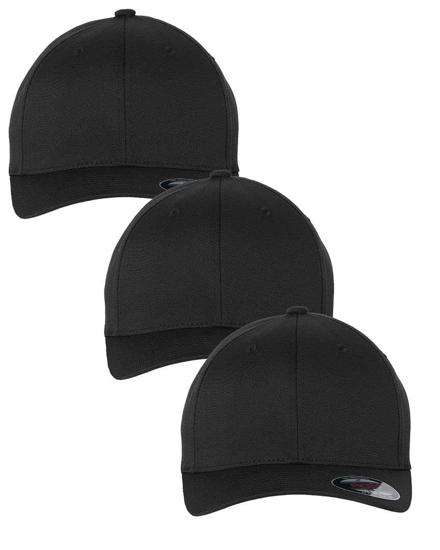 Flexfit Men's Athletic Baseball Fitted Cap 3 Pack