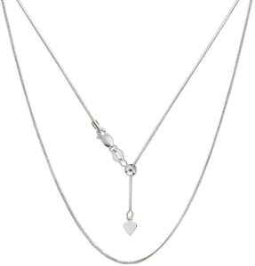 savlano 925 sterling silver italian 1.5mm solid snake adjustable bolo 14-24 inch chain necklace for women - made in italy comes with a gift box (white)