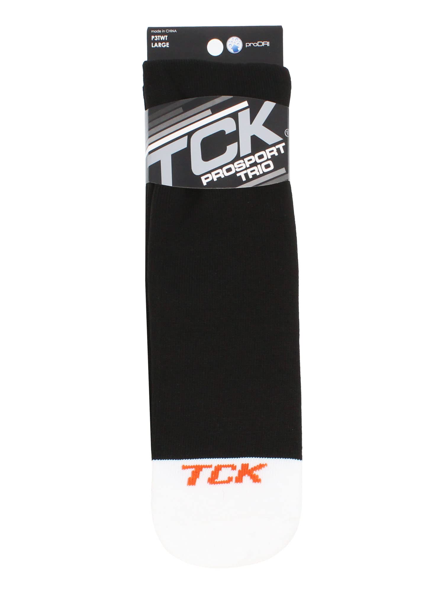 TCK Prosport Striped Tube Socks (Black/White, X-Small)